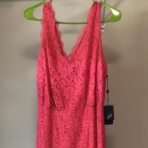 Adrianna Papell Womens Coral Lace Gown NEW!